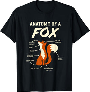 Anatomy Of A Fox T-Shirt - T-Shirt | Black