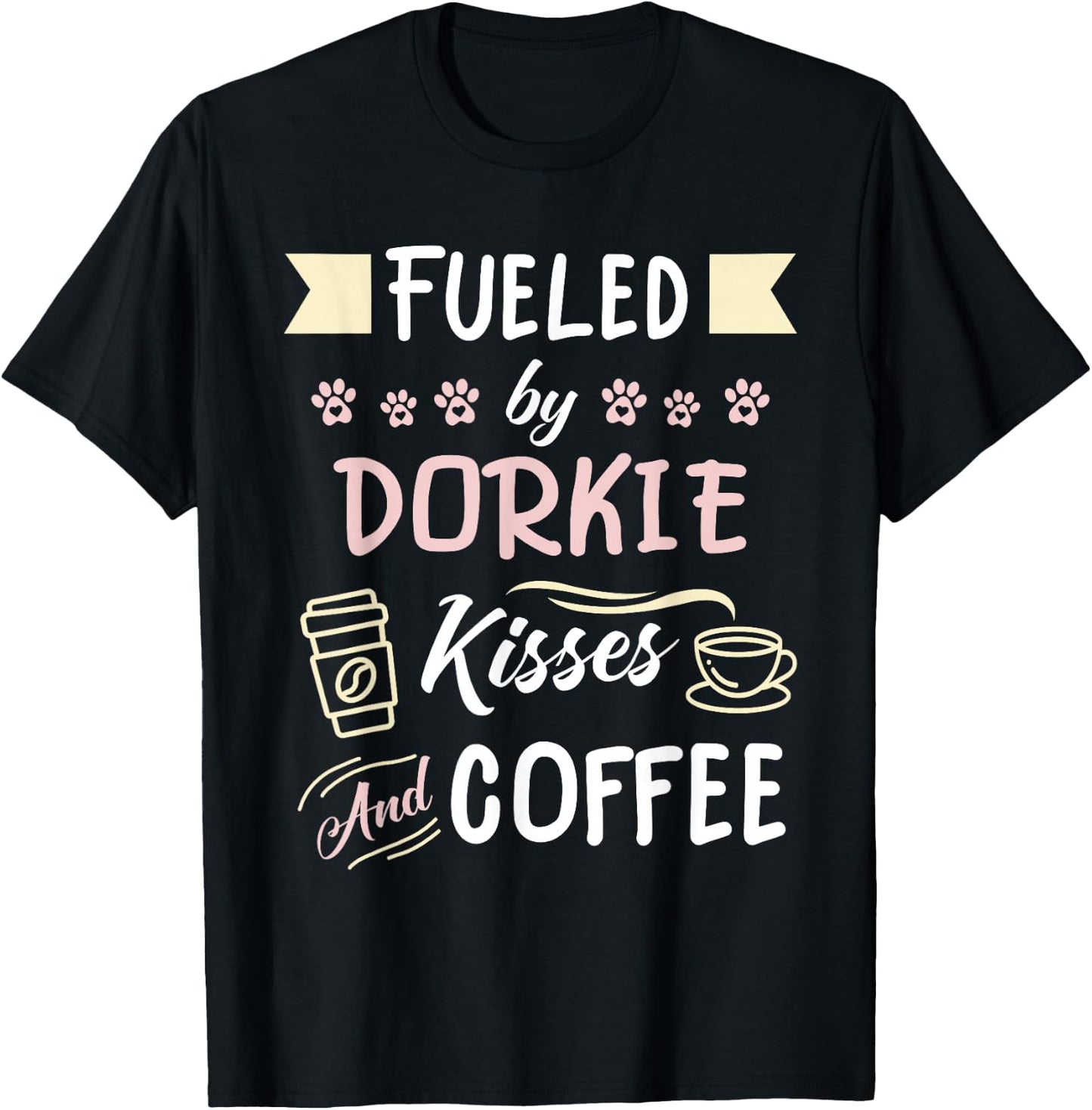 Dorkie Mom Coffee Lover T-Shirt - T-Shirt | Black
