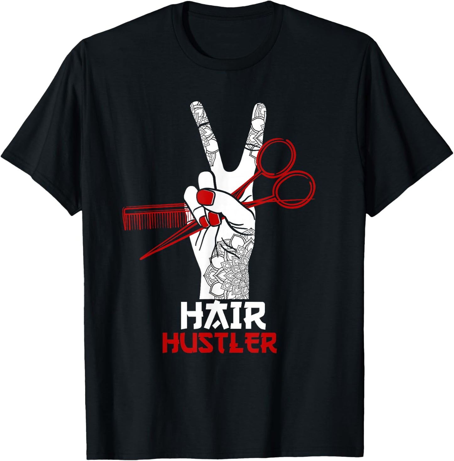 Hair Hustler Barber Hair Stylist Hairdresser T-Shirt - T-Shirt | Black