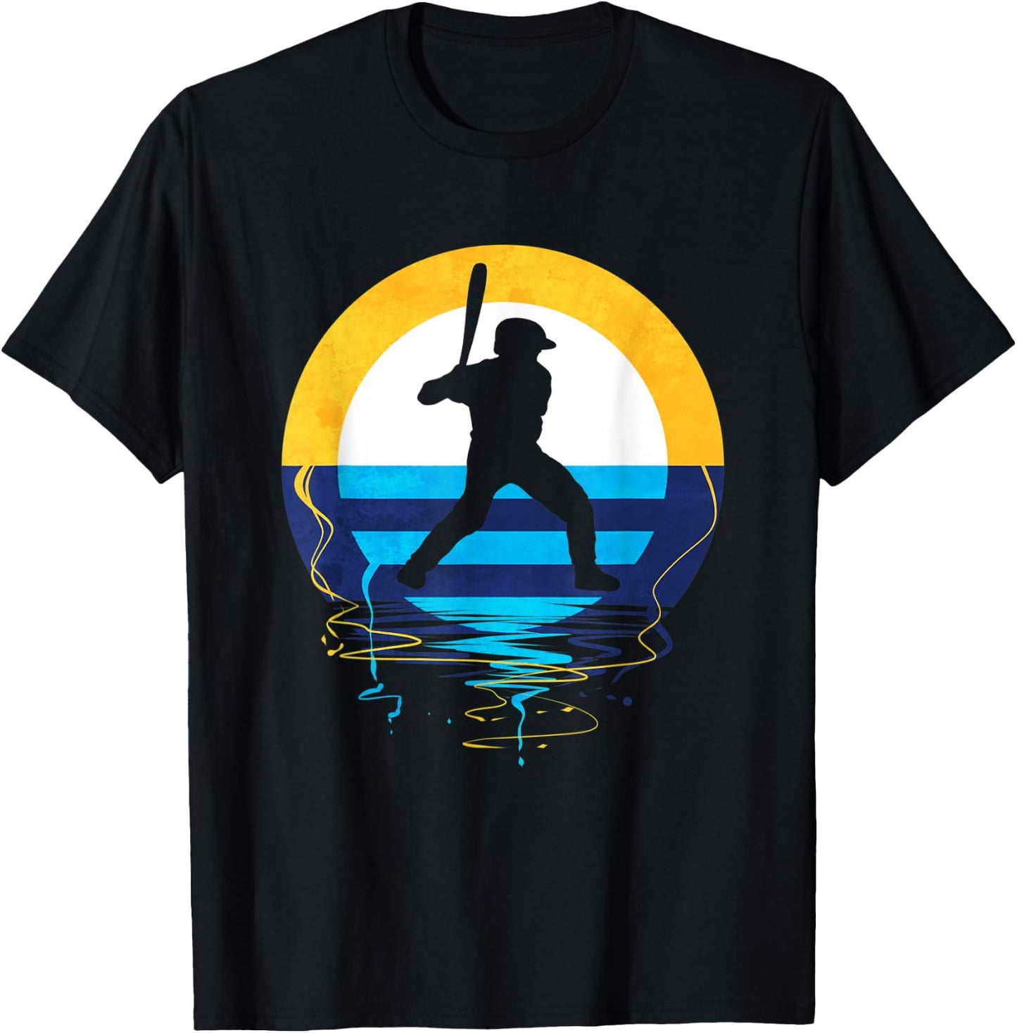 Milwaukee Baseball Sunset Wisconsin State Logo T-Shirt - T-Shirt | Black