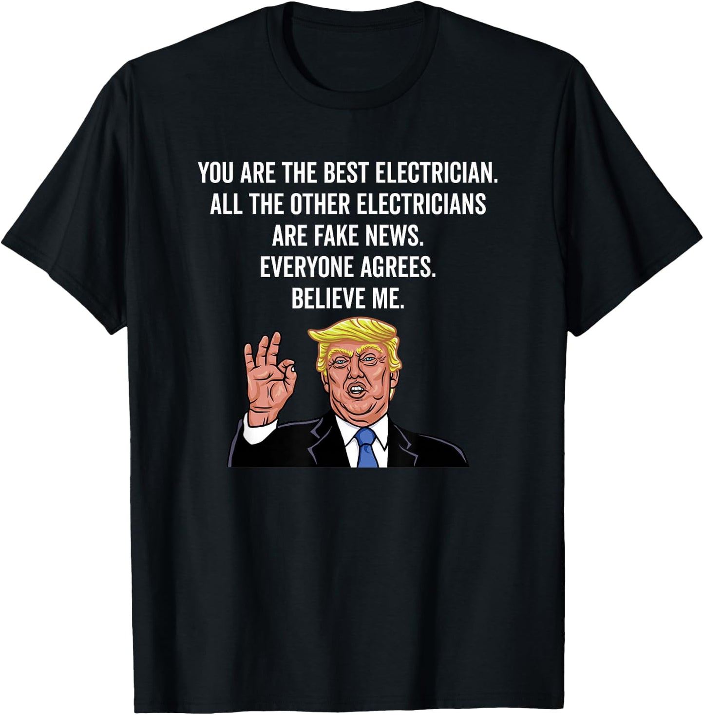 Funny Electrician Designs Men's Black Funny Trump Electrician Lineman T-Shirt - T-Shirt | Black