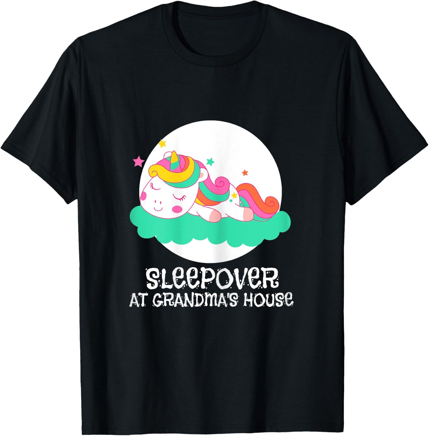 Sleepover at Grandma's Unicorn T-Shirt - T-Shirt | Black