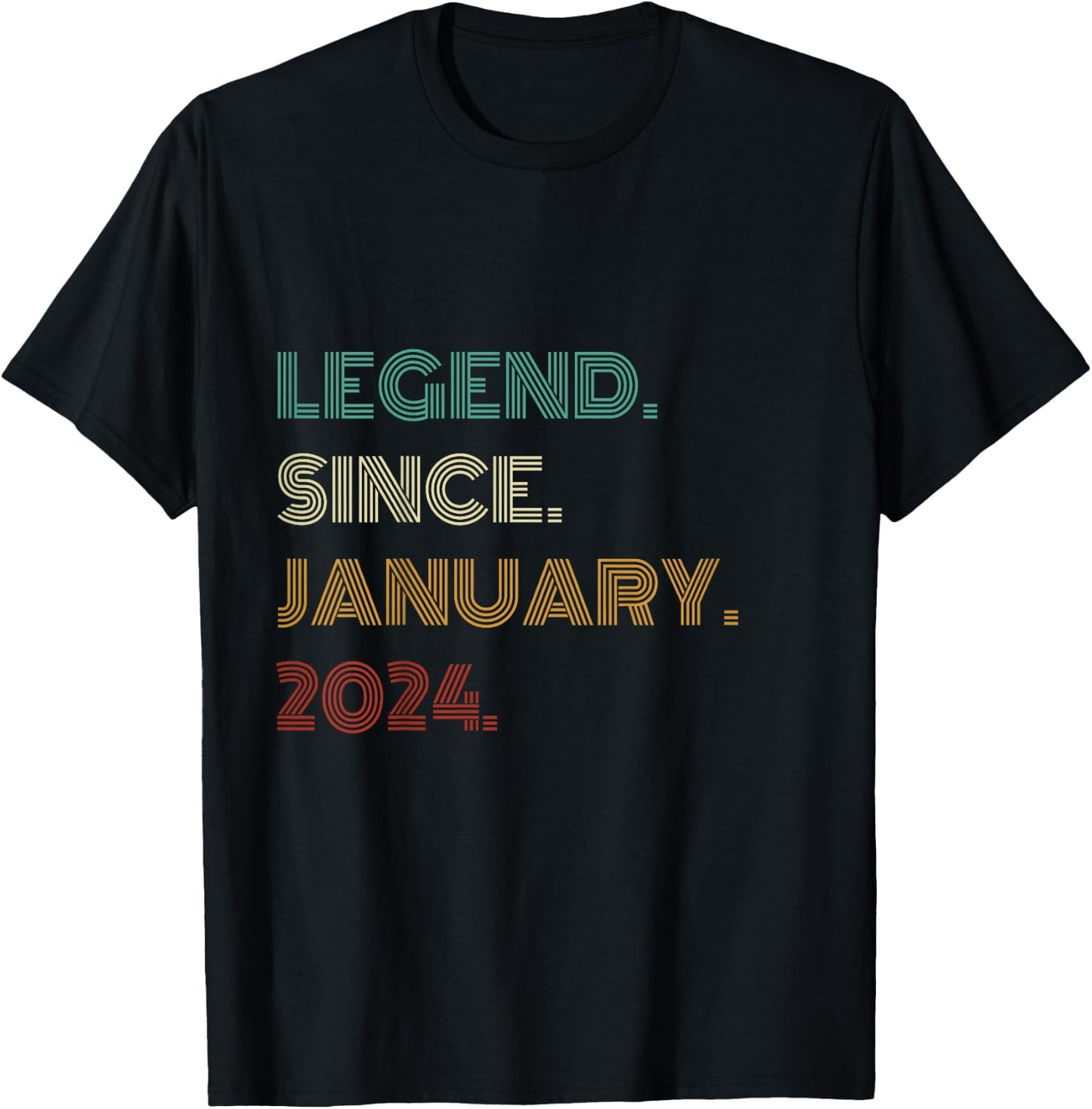 Kids 2 Years Old Legend Since January 2024 2nd Birthday T-Shirt - T-Shirt | Black