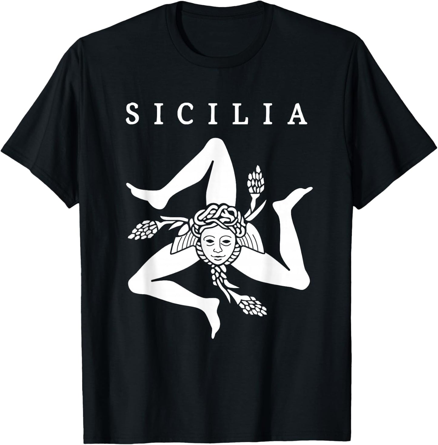 Sicilia Flag Sicily Palermo Italy T-Shirt - T-Shirt | Black