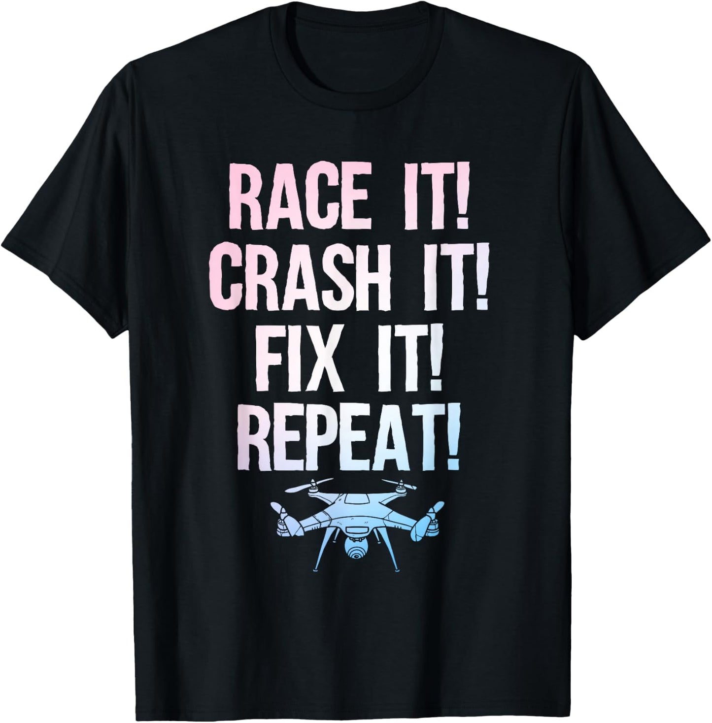 Funny Drone Art Women Boys Drone Racing Drone Pilot T-Shirt - T-Shirt | Black