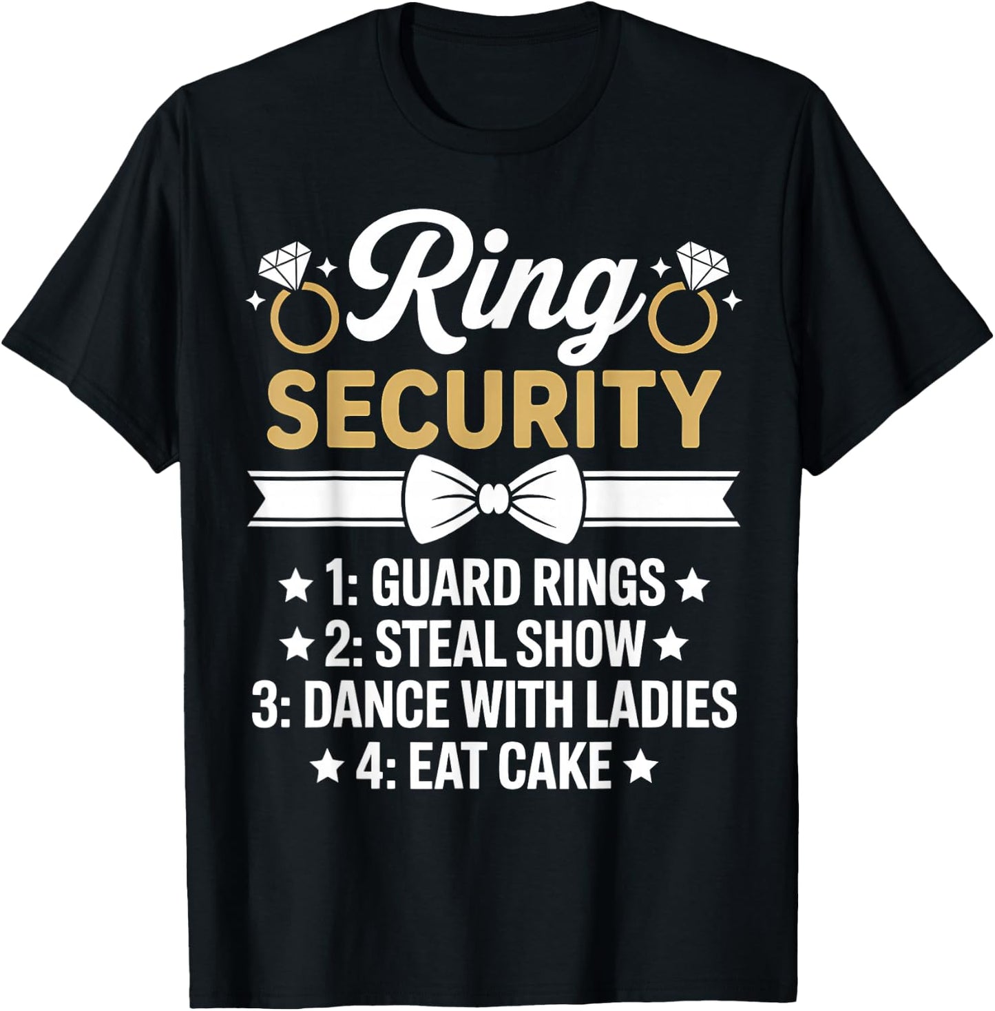 Ring Security Wedding Party Funny Ring Bearer T-Shirt - T-Shirt | Black