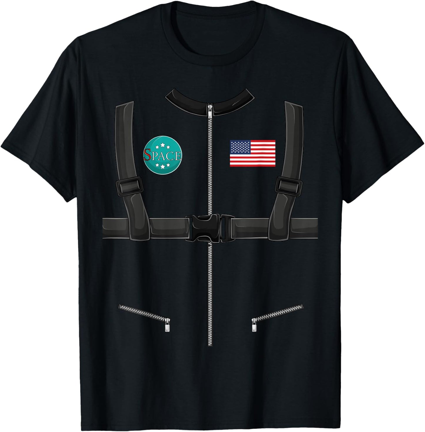 Astronaut Costume Halloween Kids boys Men Women Space planet T-Shirt - T-Shirt | Black