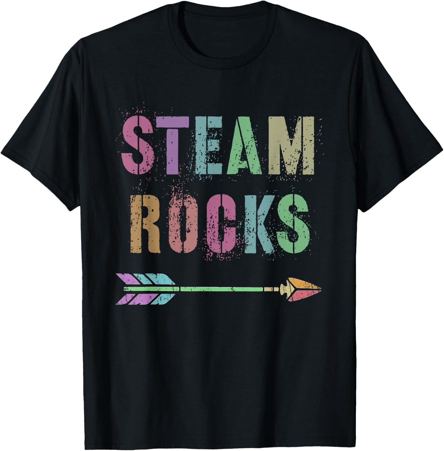 Teaching STEAM ROCKS Science Technology STEM Teacher Squad T-Shirt - T-Shirt | Black