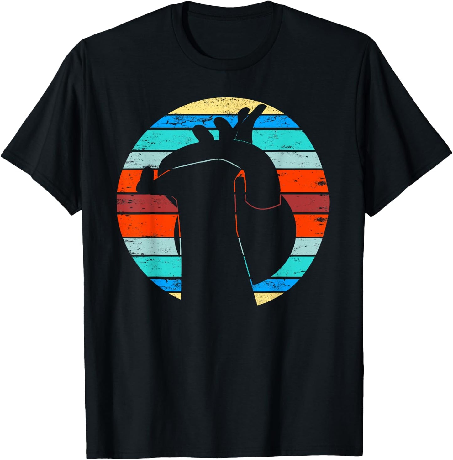 Vintage Workout Kettlebell Retro Sunset Gym Fitness Gift T-Shirt - T-Shirt | Black