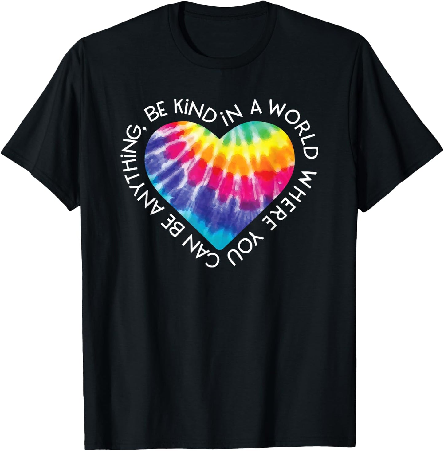 Be Kind Shirt Groovy Tie Dye Hippie Peace Gift Anti Bullying T-Shirt - T-Shirt | Black