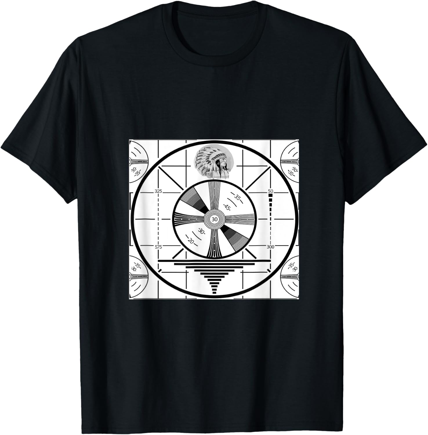 Indian Head Test Pattern Vintage American Television T-Shirt - T-Shirt | Black