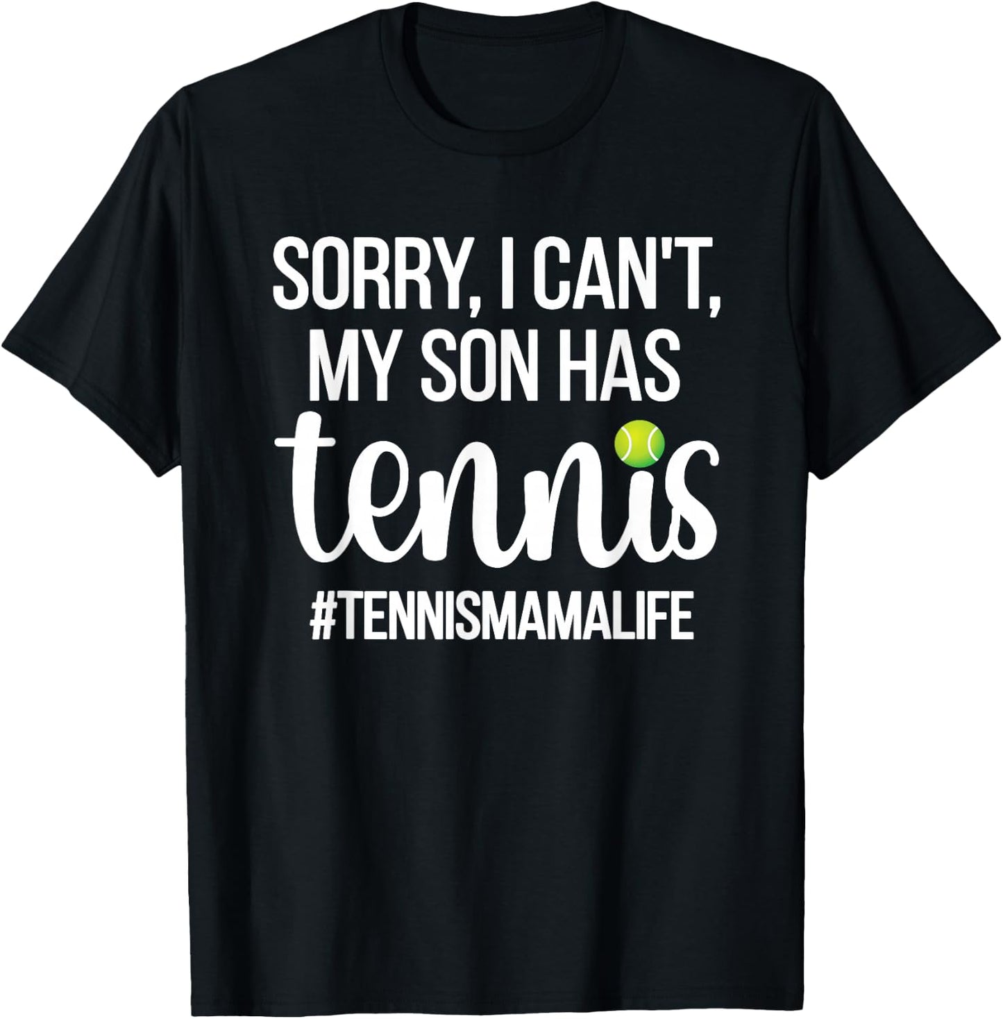 Tennis Mama Life | Proud Tennis Mom Tennis Player Mom T-Shirt - T-Shirt | Black