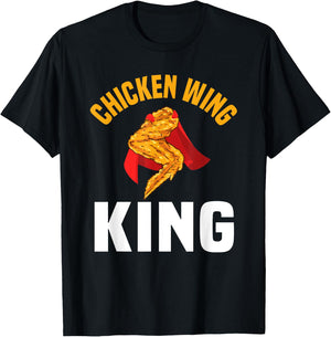 Funny Chicken Wing King Design Fast Food Men T-Shirt - T-Shirt | Black
