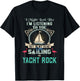 Funny Retro Sailing Yacht Rock Flamingo Distressed Design T-Shirt - T-Shirt | Black