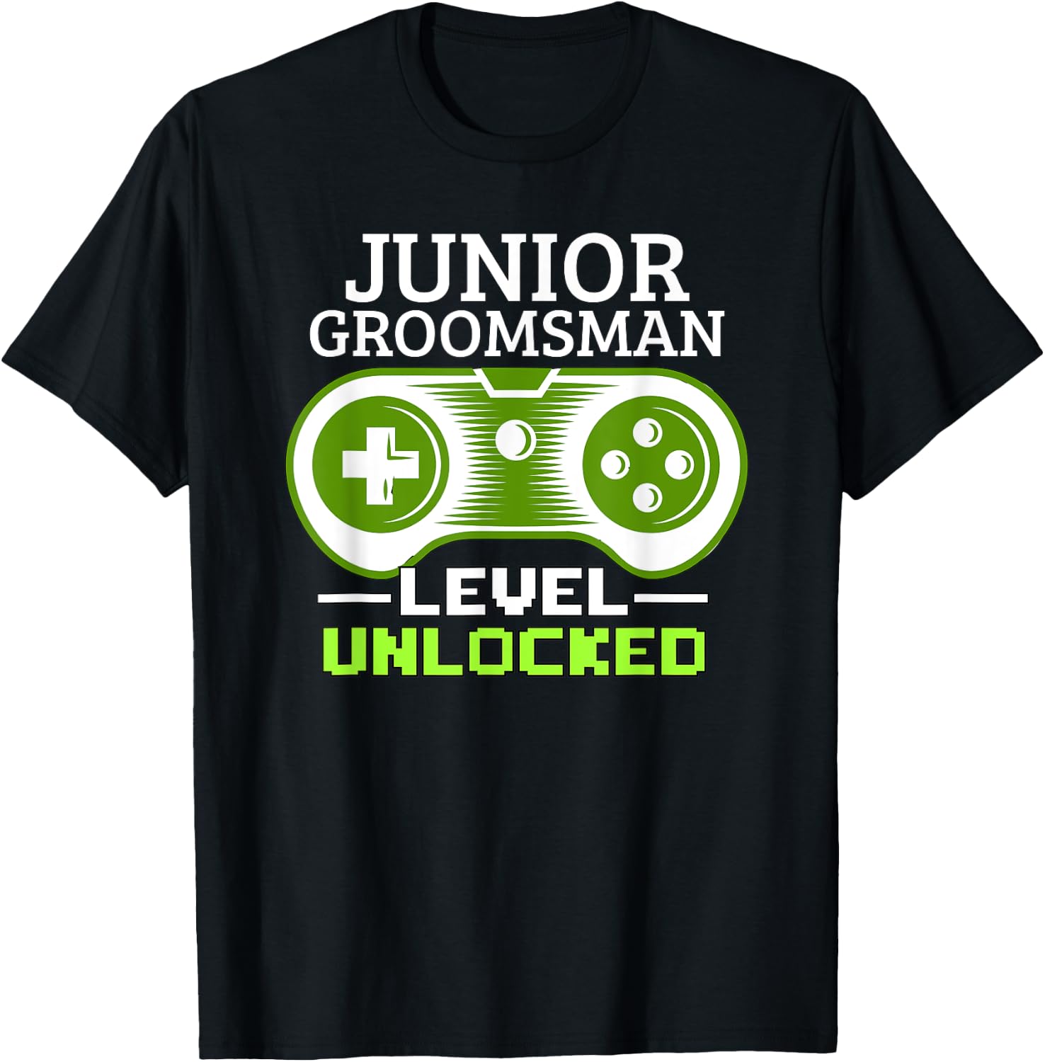 Junior Groomsman Bowtie Jr Boys Video Gamer Gaming T-Shirt - T-Shirt | Black