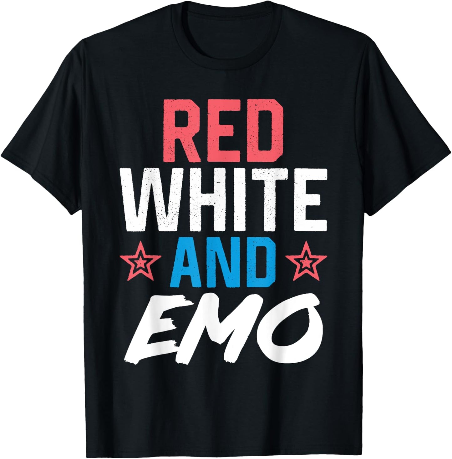 Red White And Emo 4th Of July Merica USA American Emo Women Men T-Shirt - T-Shirt | Black
