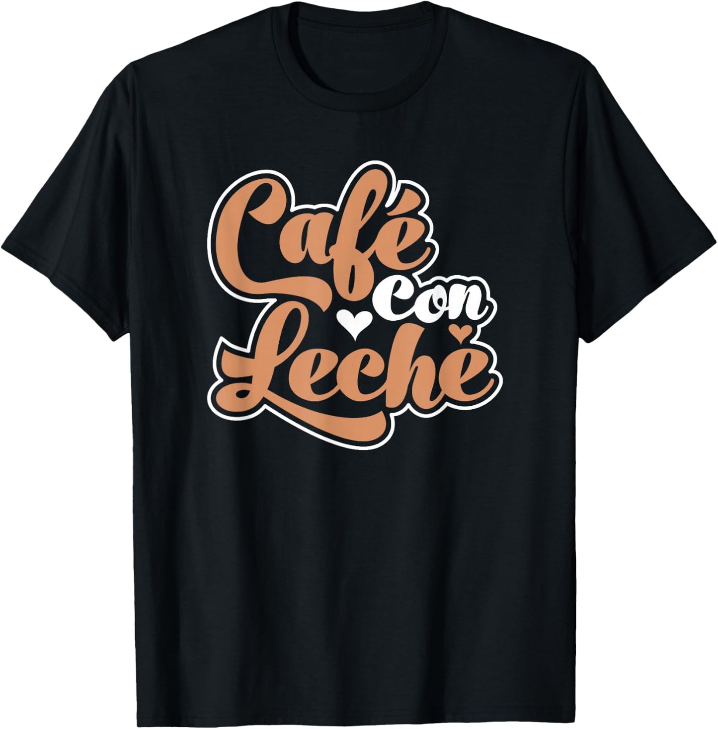 Cute Cafe Con Leche Heart Design T-Shirt - T-Shirt | Black