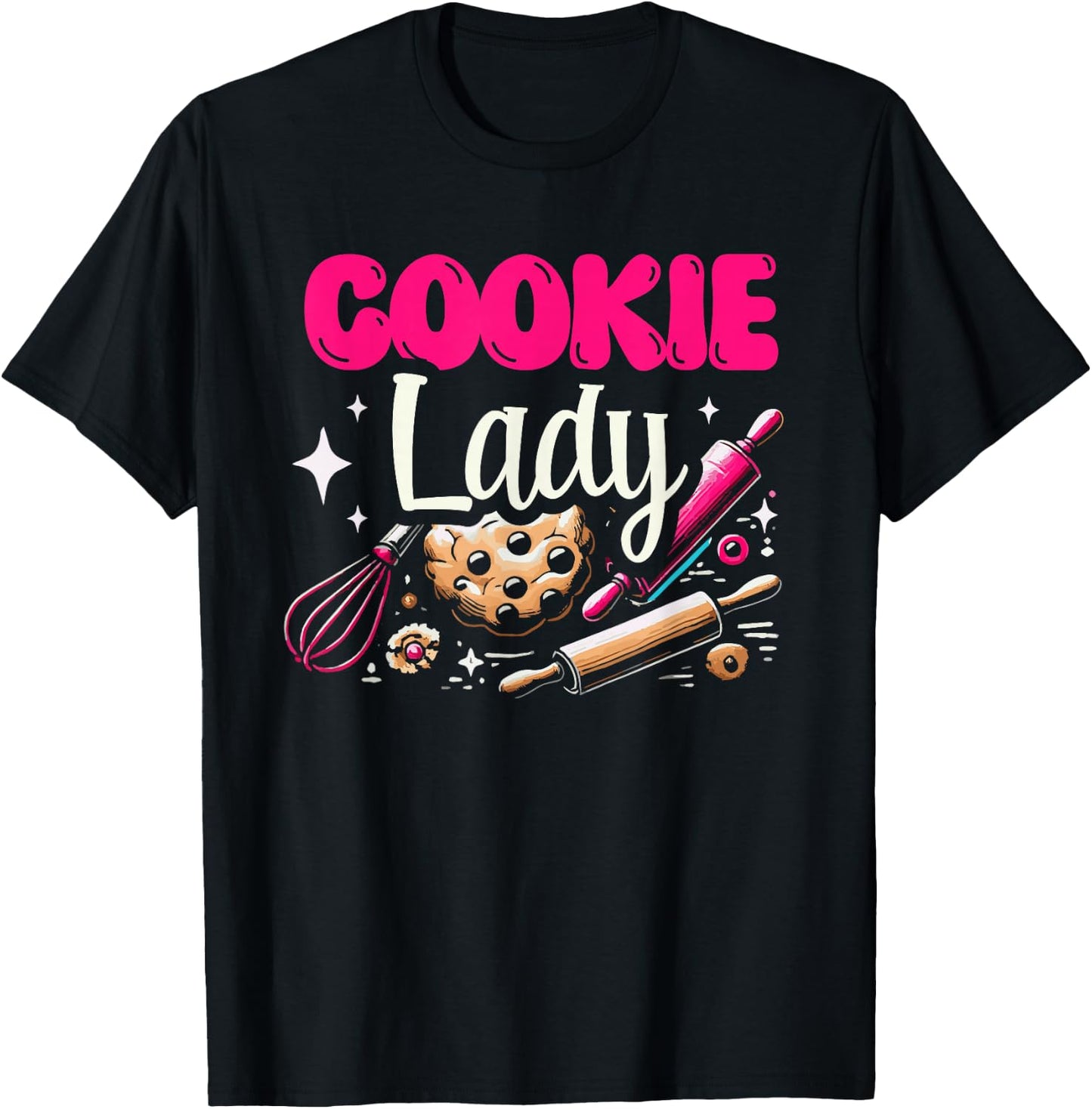 Cookie Lady Cookies Baking Bake Baker Biscuit T-Shirt - T-Shirt | Black