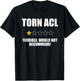 Funny Torn Acl One Star Would Not Recommend Knee Injury T-Shirt - T-Shirt | Black