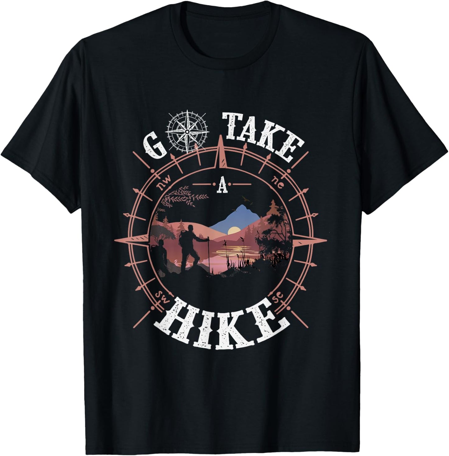 Go Take a Hike Hiking Camping Lovers Funny Outdoors Humor T-Shirt - T-Shirt | Black