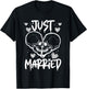 Just Married Halloween Skeleton Bride and Groom Wedding T-Shirt - T-Shirt | Black