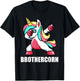 Funny Brother Unicorn Brothercorn Dabbing Birthday Gift T-Shirt - T-Shirt | Black
