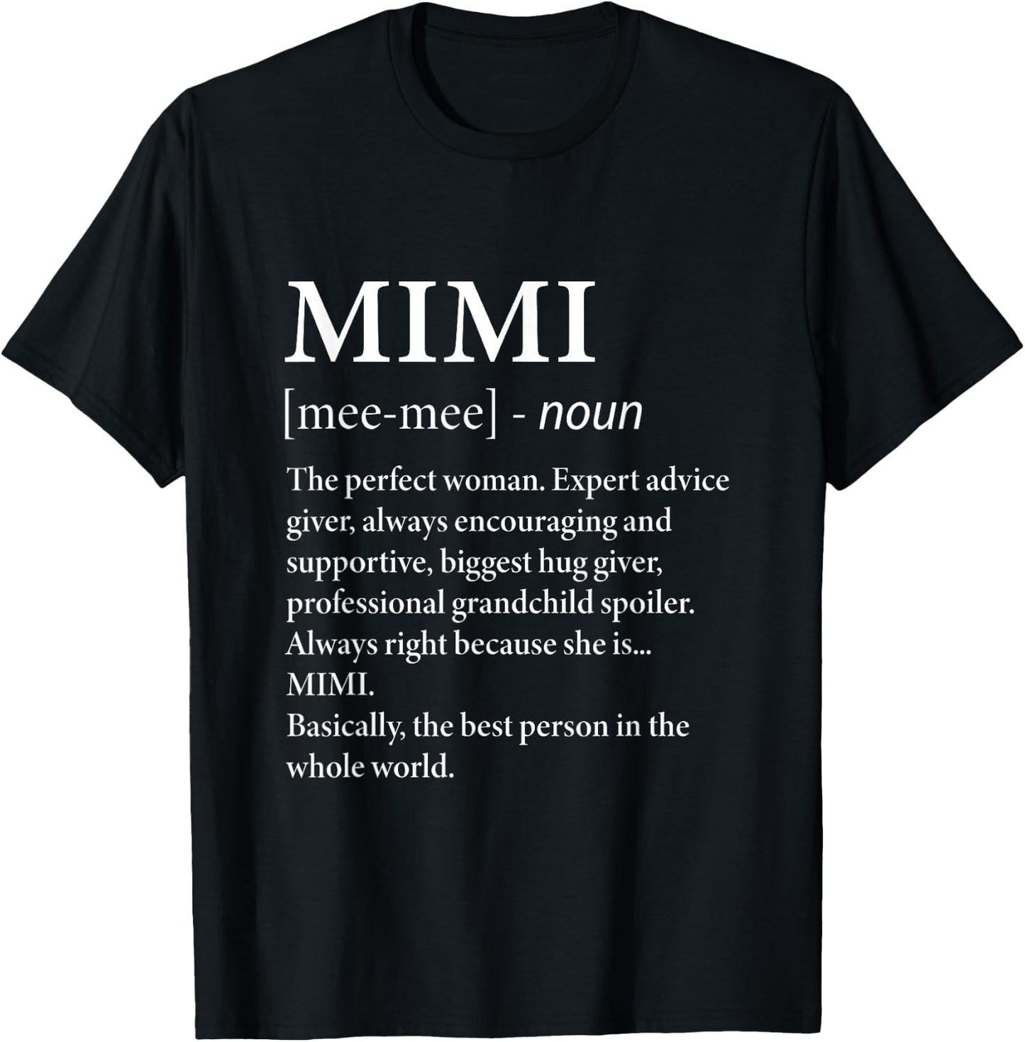 Mimi Definition Grandma - Funny Grandmother T-Shirt - T-Shirt | Black