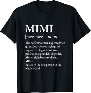 Mimi Definition Grandma - Funny Grandmother T-Shirt - T-Shirt | Black