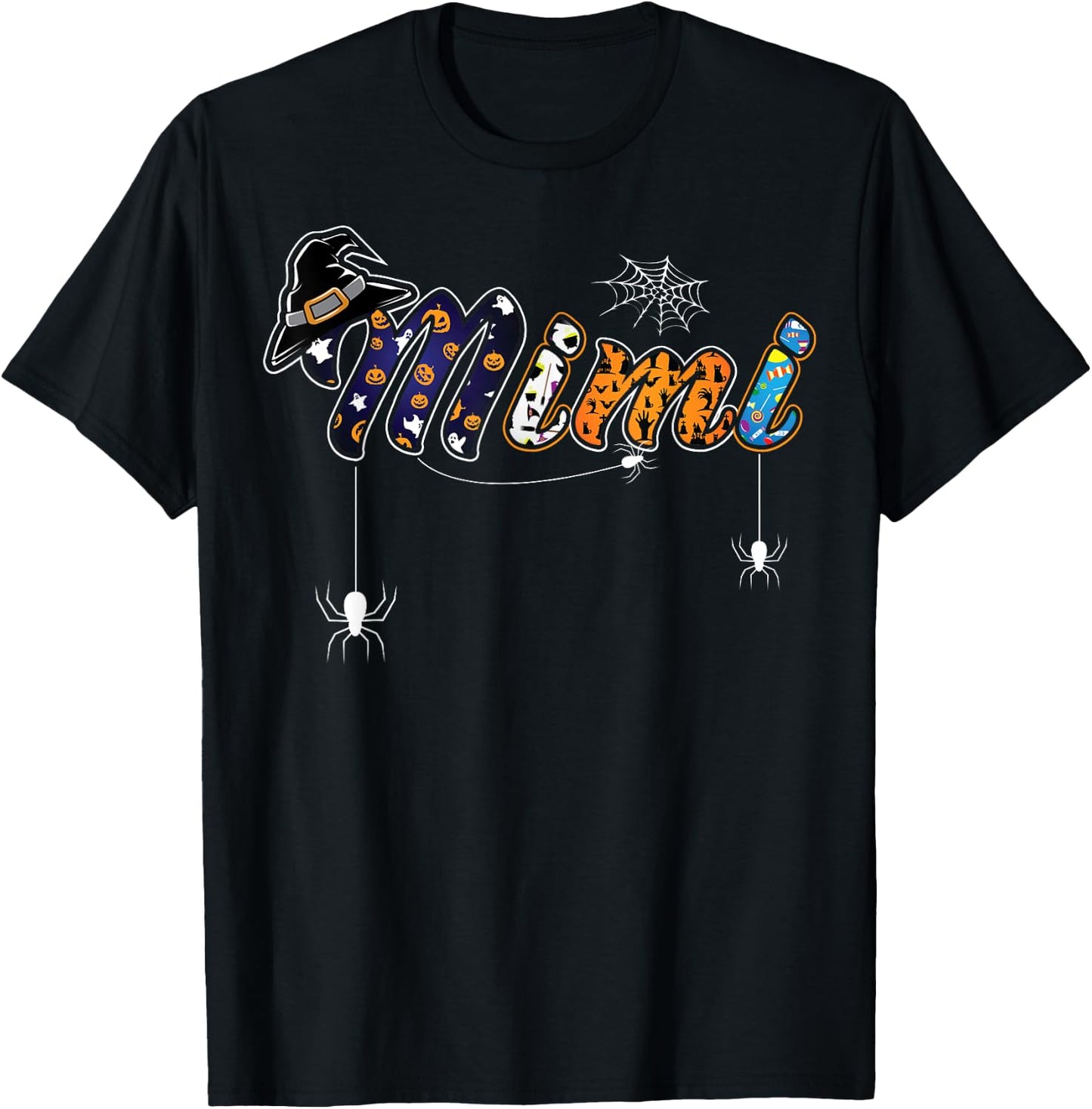 Mimi Grandma Halloween Shirt Cute Grandmother Trick or Treat T-Shirt - T-Shirt | Black