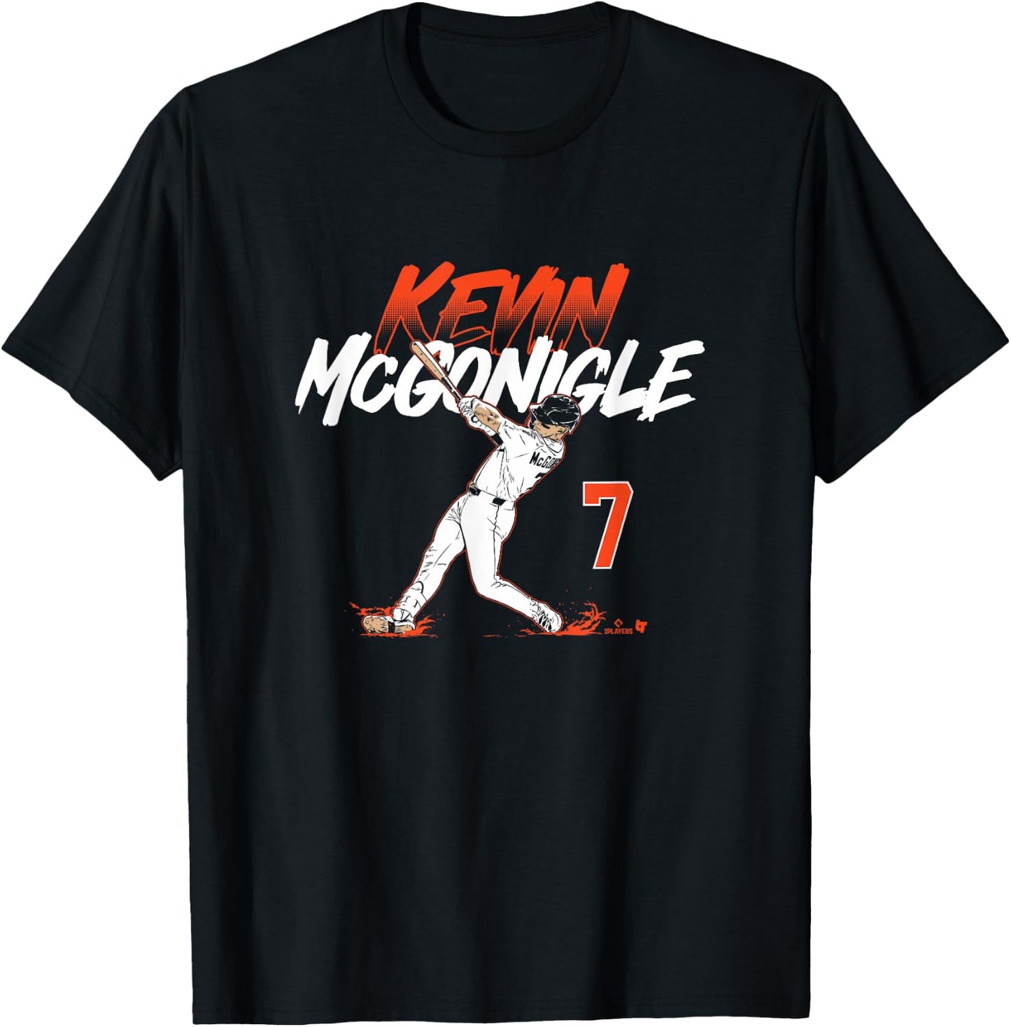 Kevin McGonigle - Slugger Swing Number - Detroit Baseball T-Shirt - T-Shirt | Black