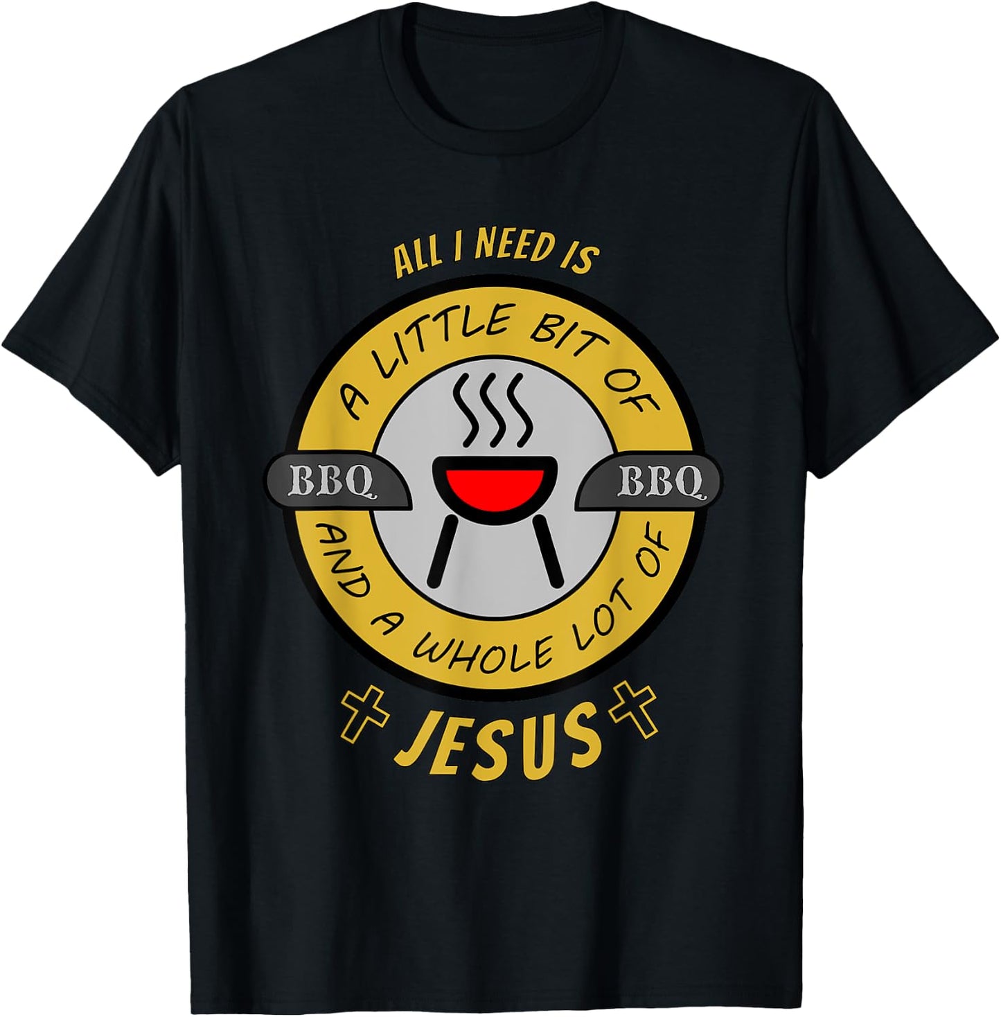 Whole Lot of Jesus Summer Bbq Chef Church Party Fun Cooking T-Shirt - T-Shirt | Black