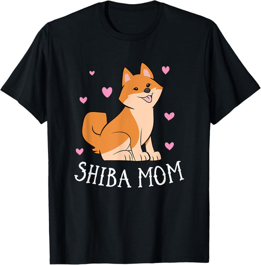 Shiba Inu Dog Funny Shiba Inu Mom Dog Shiba Mom Men Women Girls Kids T-Shirt - T-Shirt | Black
