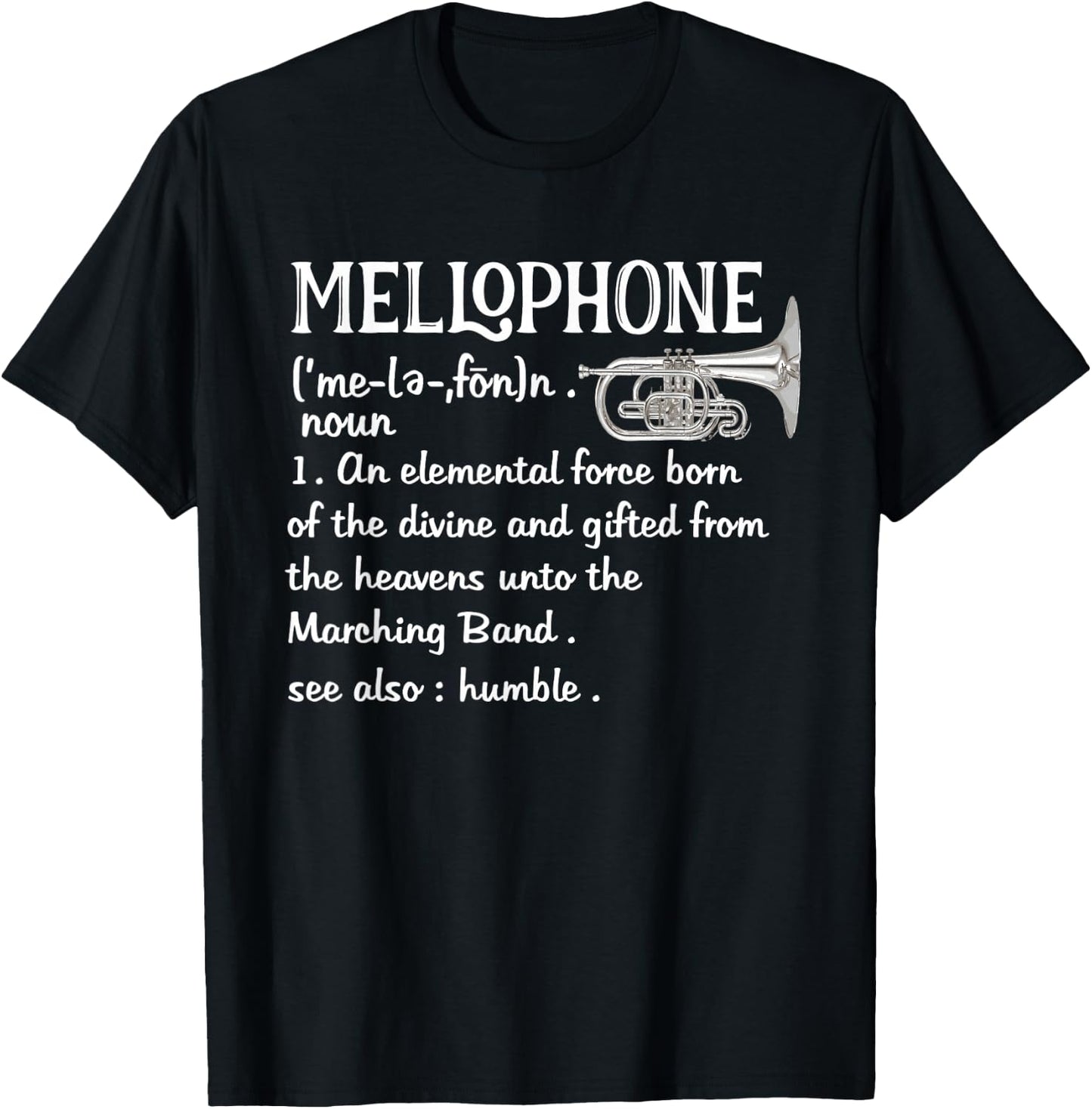 Marching Band Gifts Mellophone Shirt Mellophone Lyre T-Shirt - T-Shirt | Black