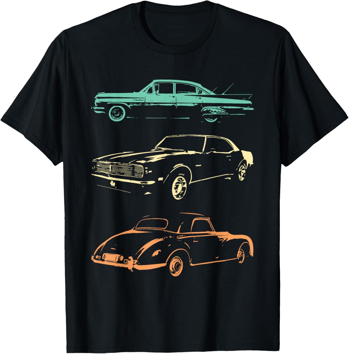 Vintage Cars - 80s & 90s Graphic Retro T-Shirt - T-Shirt | Black
