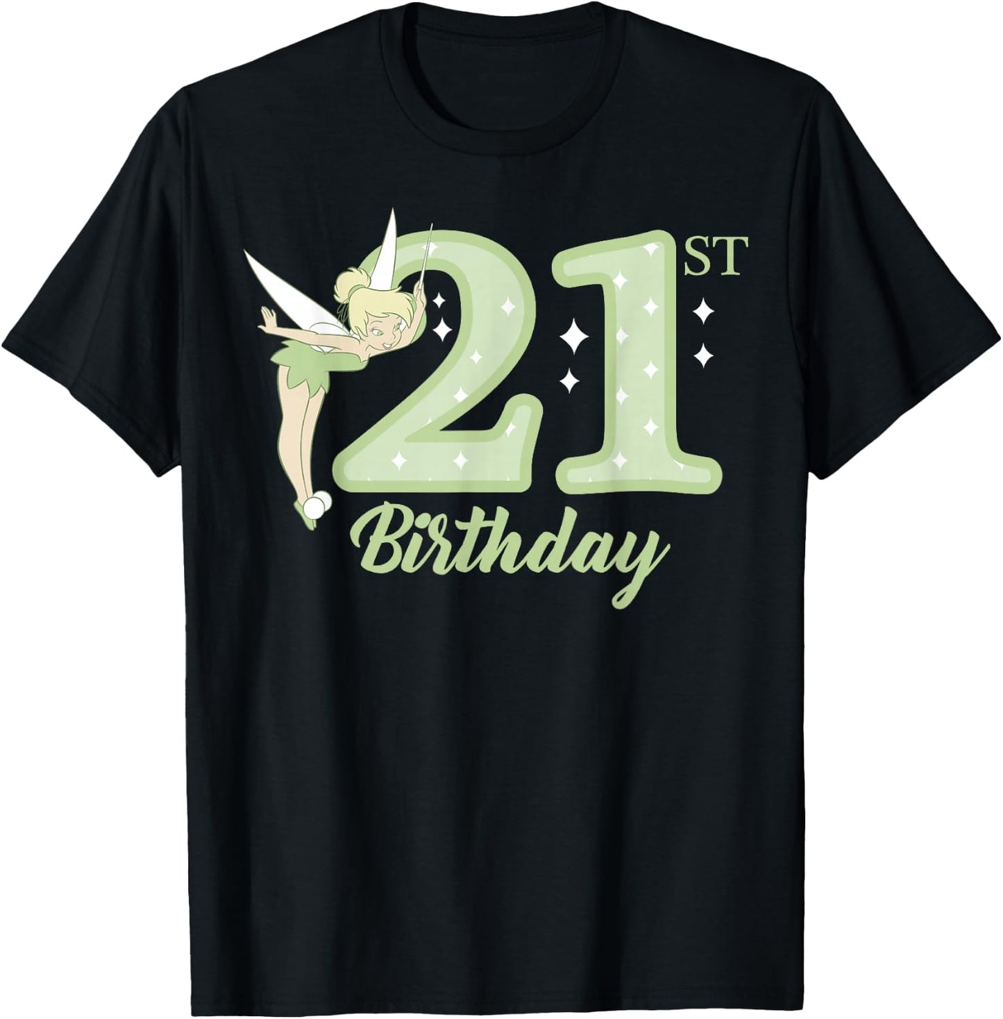 Disney Peter Pan 21st Birthday Tinkerbell Portrait T-Shirt - T-Shirt | Black
