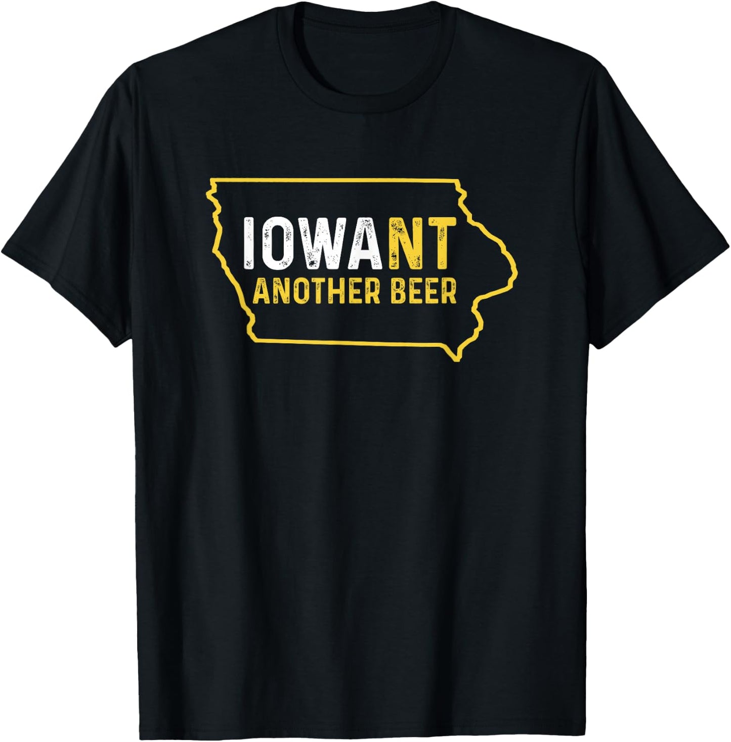 Funny Iowa Beer Distressed Iowa State Map T-Shirt - T-Shirt | Black