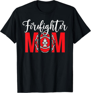 Firefighter Mom Of A Fireman Mother Fire Mom T-Shirt - T-Shirt | Black
