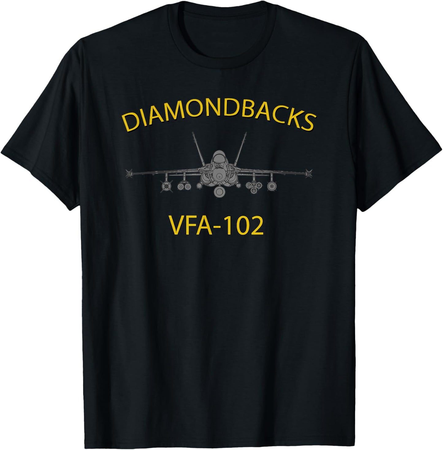 VFA-102 Diamondbacks Squadron F-18 Super Hornet T-Shirt - T-Shirt | Black