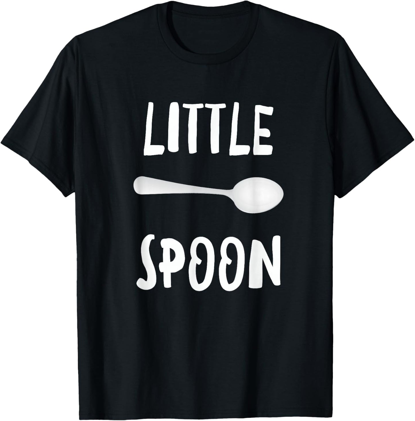 Little Spoon Big Spoon Shirts -Adults Black Small Classic Fit Short Sleeve T-Shirt - T-Shirt | Black
