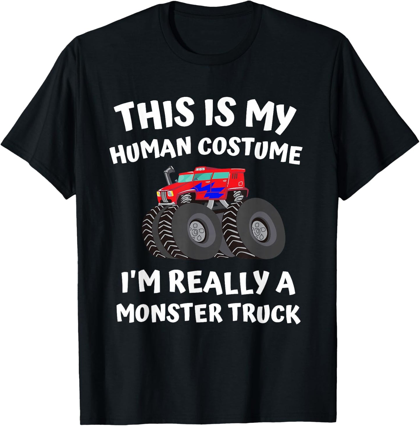 Kids Monster Truck Halloween Costume Toddler Boys 5T 4T T-Shirt - T-Shirt | Black
