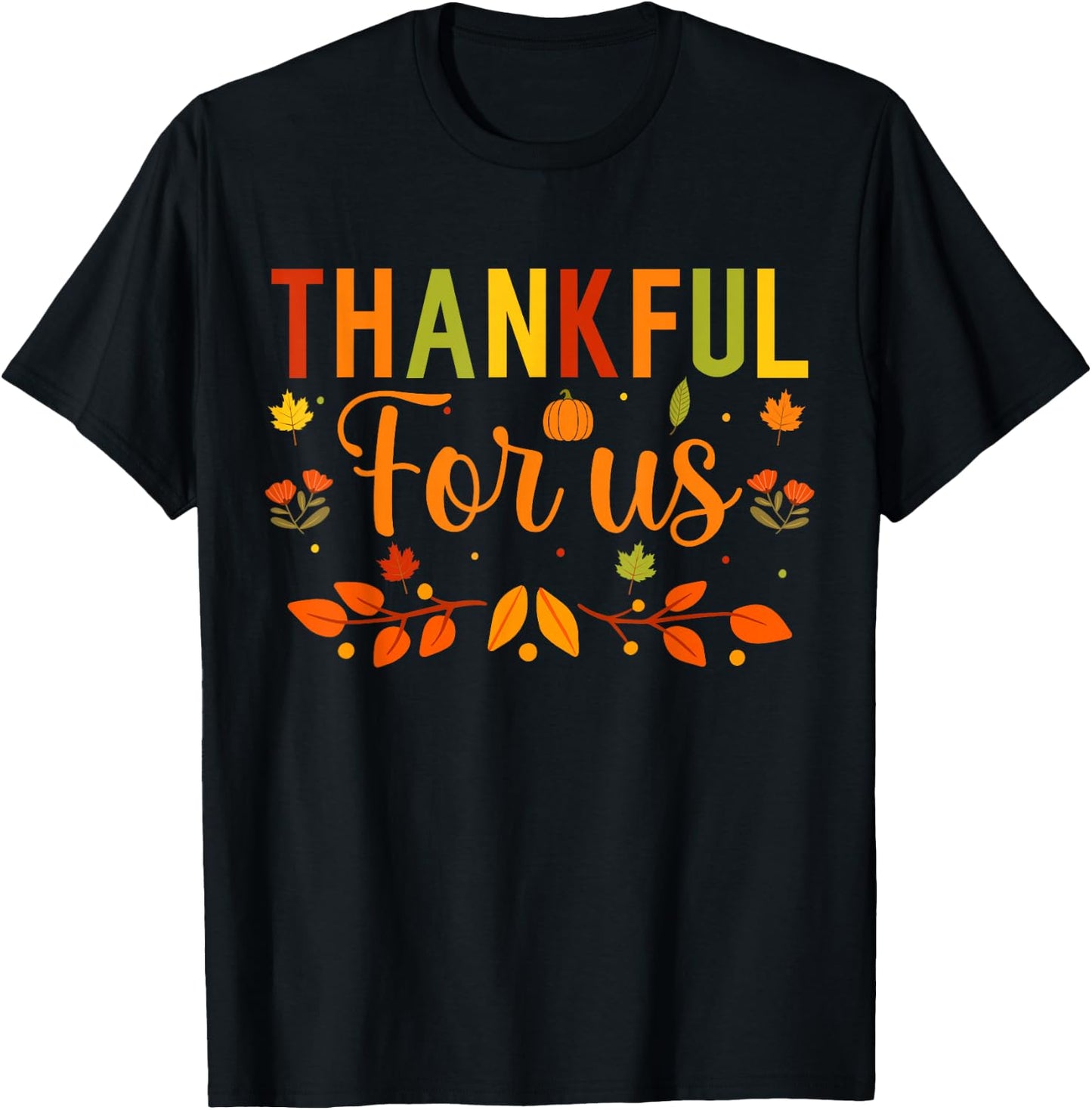 Thankful for us Couples Fall Matching Couple Thanksgiving T-Shirt - T-Shirt | Black