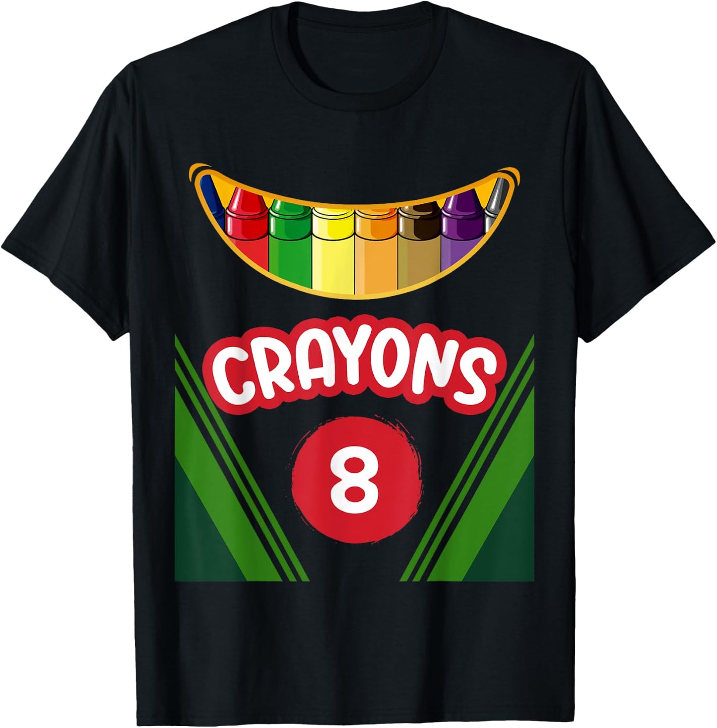 Crayon Box Fun Teacher Student Crayon Squad Halloween 2021 T-Shirt - T-Shirt | Black