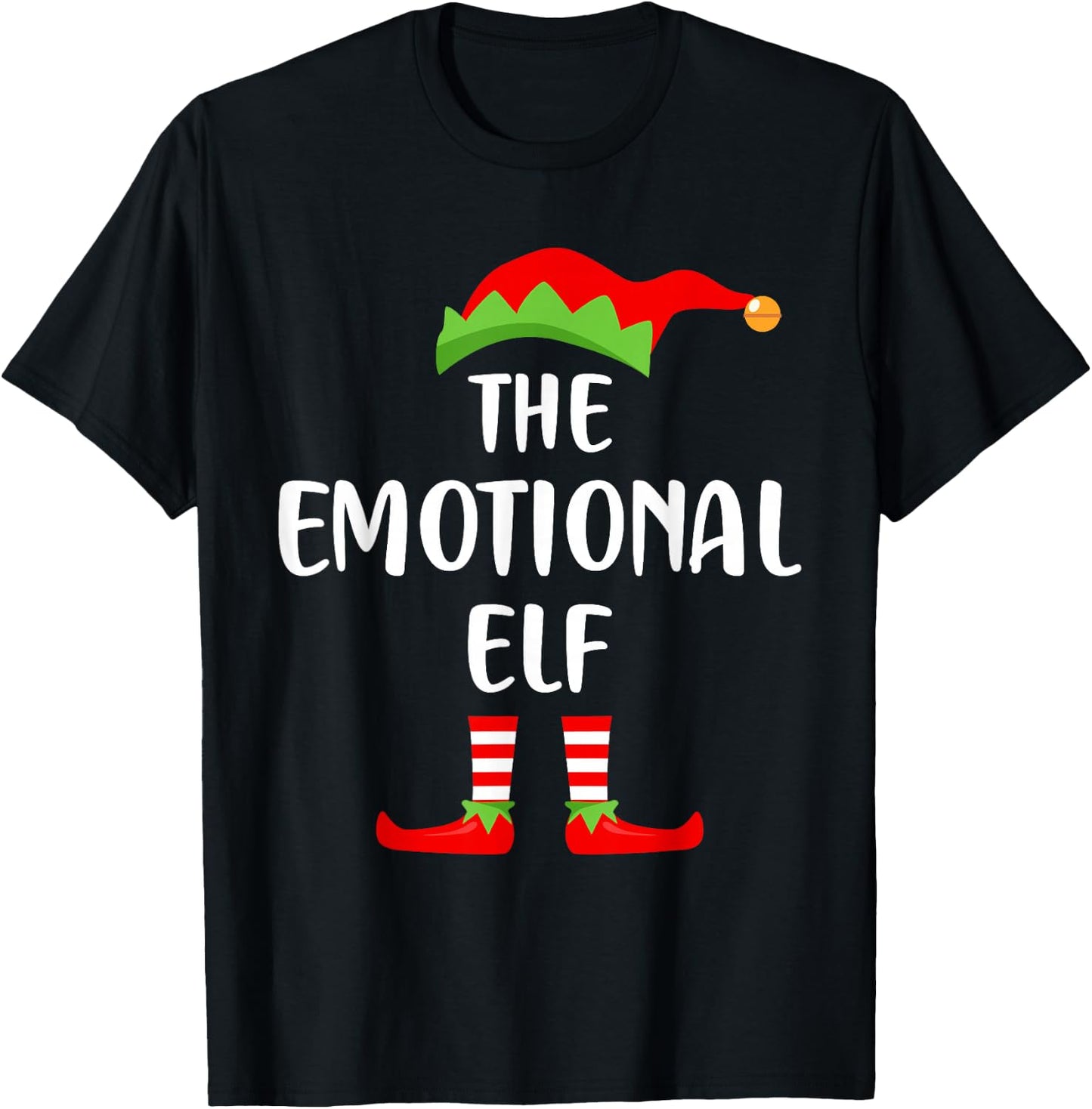 The Emotional Elf Christmas Party Matching Family Pajama T-Shirt - T-Shirt | Black