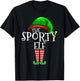 The Sporty Elf Family Matching Group Christmas T-Shirt - T-Shirt | Black