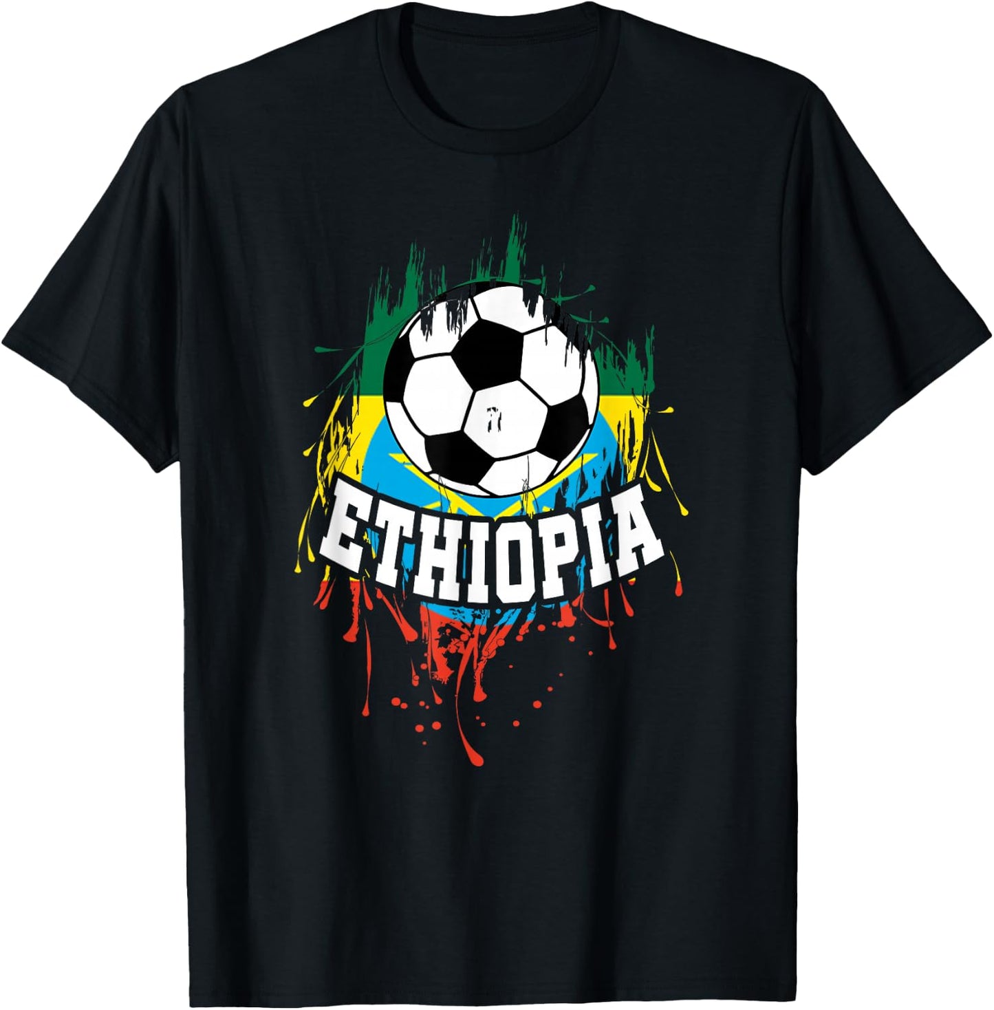 Ethiopia Soccer Ethiopian Football Habesha Futbol T-Shirt - T-Shirt | Black