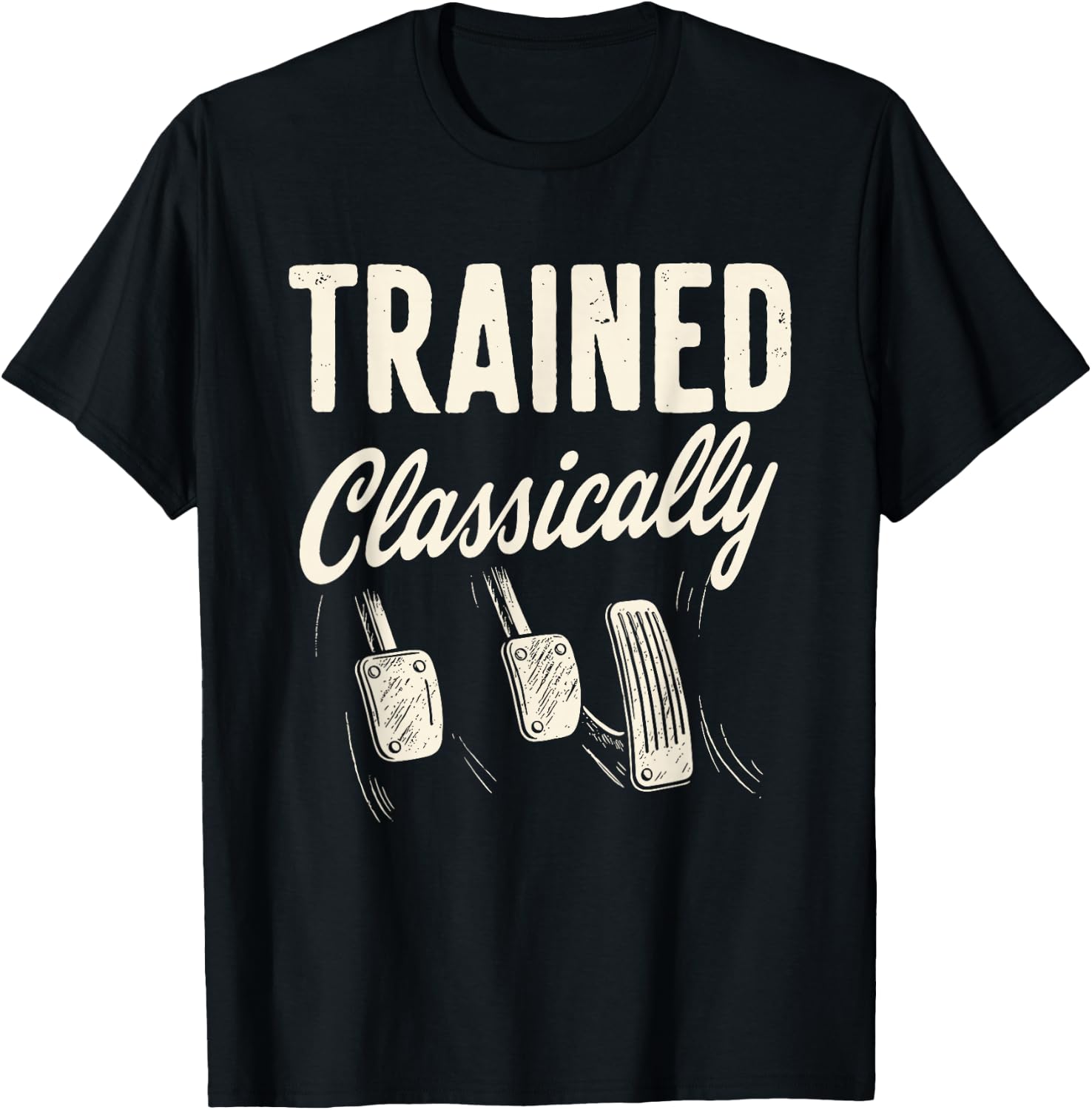 Classically Trained Retro Manual Transmission Driver Humor T-Shirt - T-Shirt | Black