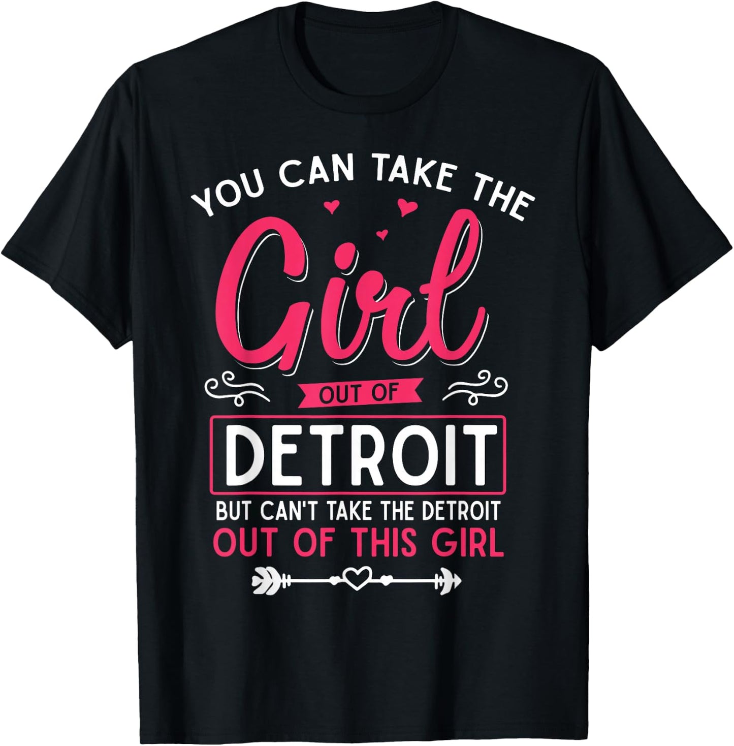 Girl Out of Detroit MI Michigan, Funny Home Roots T-Shirt - T-Shirt | Black