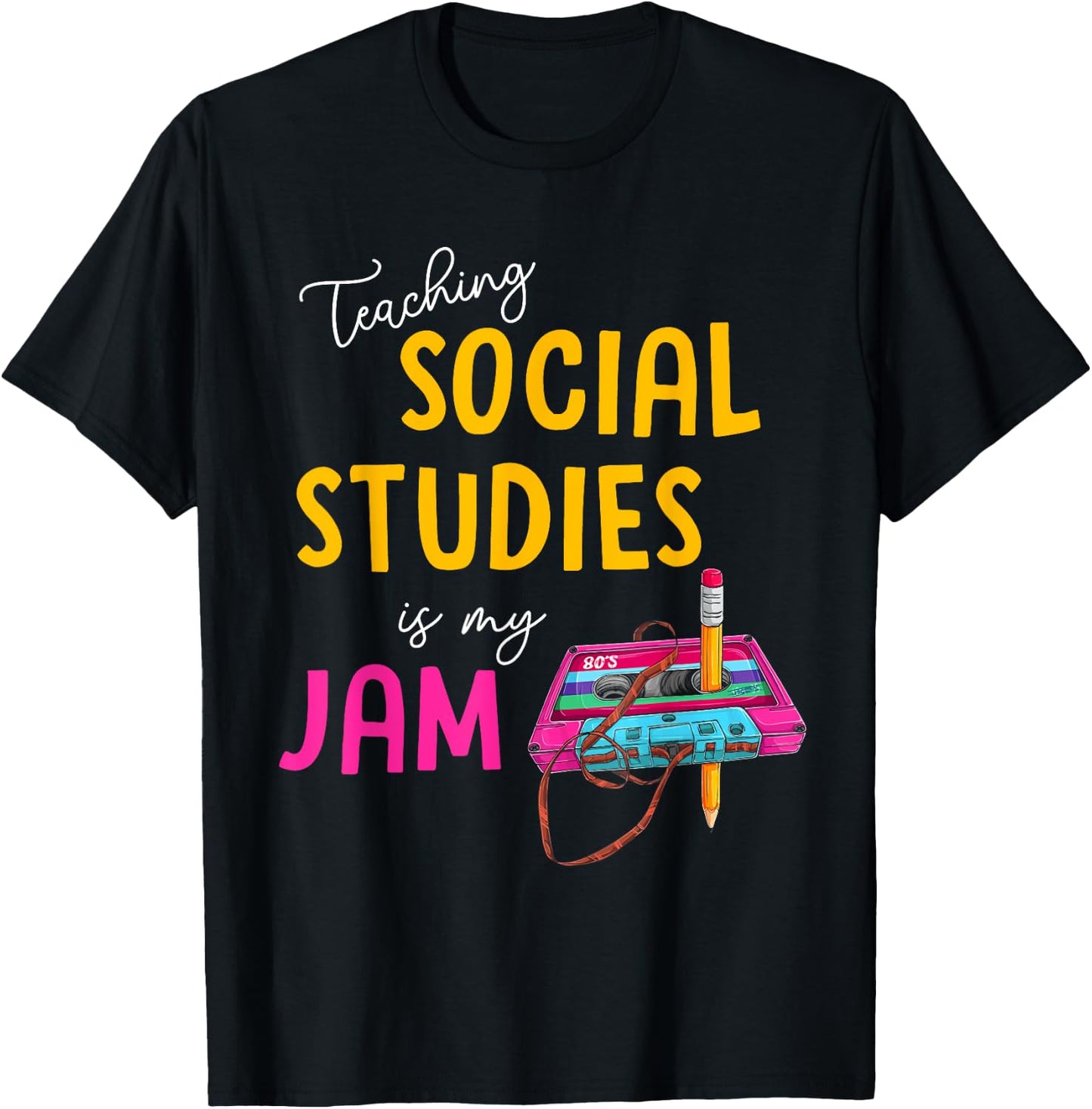 Teaching Social Studies Is My Jam Back To School Teacher Kid T-Shirt - T-Shirt | Black