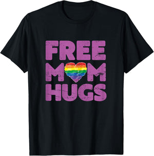 Free Mom Hugs , Free Mom Hugs Rainbow Gay Pride T-Shirt - T-Shirt | Black