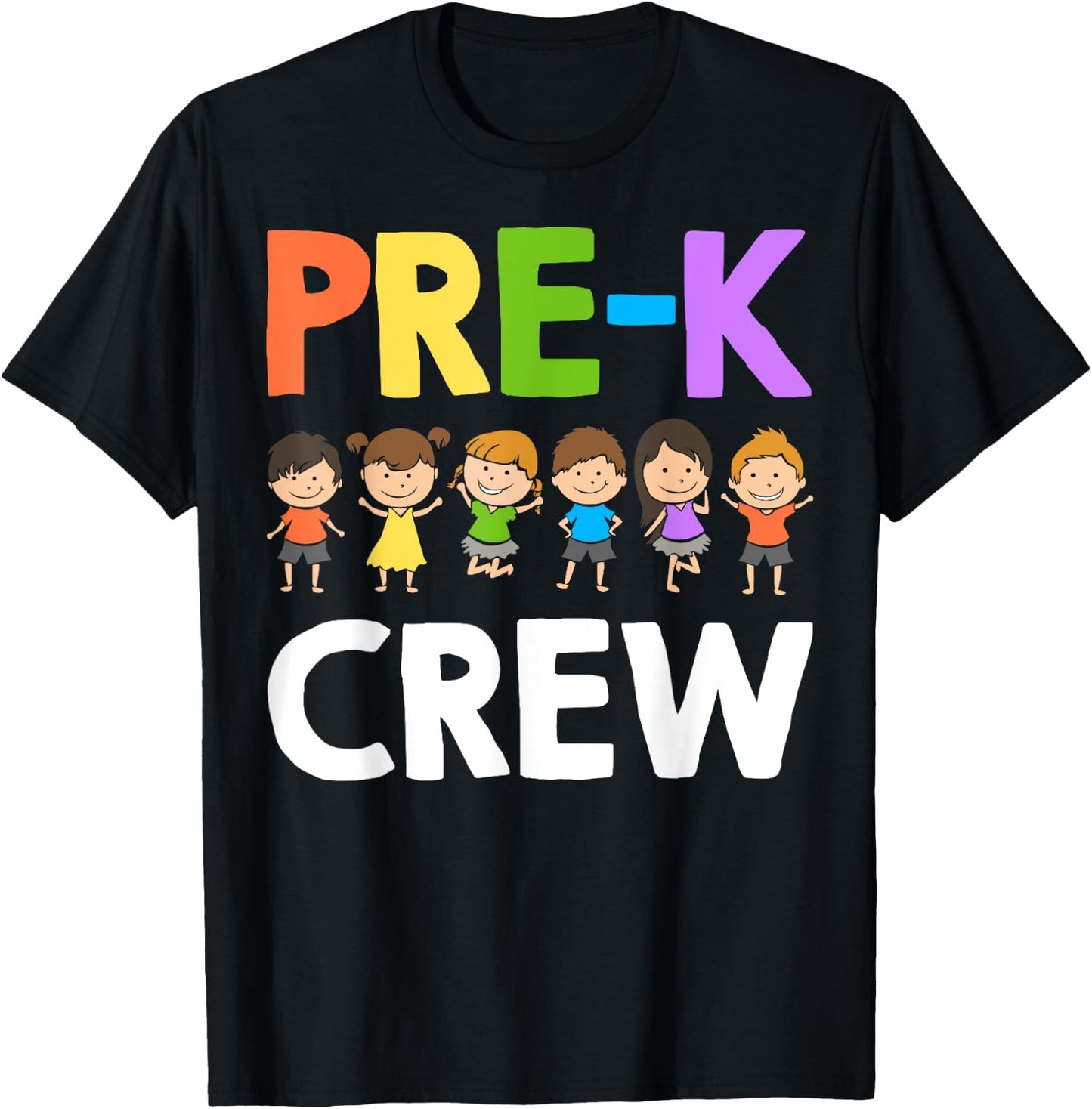 Funny Preschool Teacher Designs Women Pre-K Crew T-Shirt - T-Shirt | Black